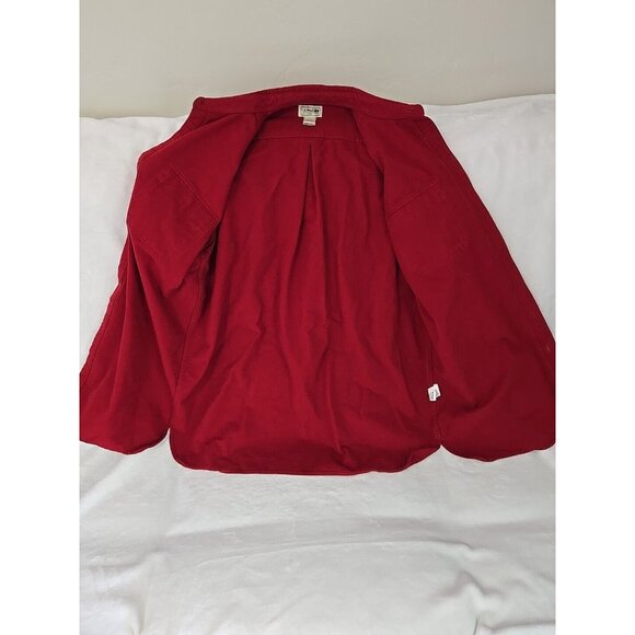 VTG LL Bean Men's Large (Tall) Shirt Jacket Heavy Duty Button Down Pocket RED - Picture 8 of 16